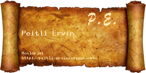 Peitli Ervin névjegykártya